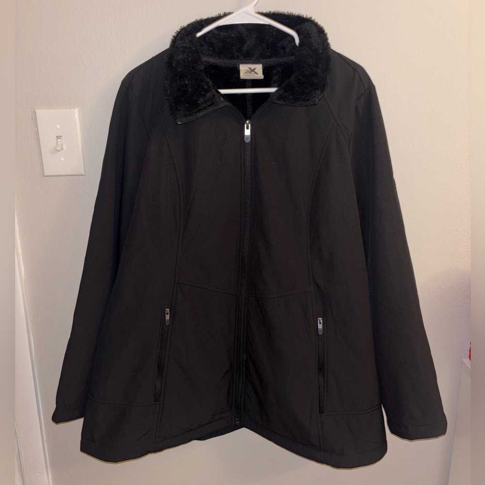 ZeroXposur Women's Black Ski Jacket with Faux Fur Collar
